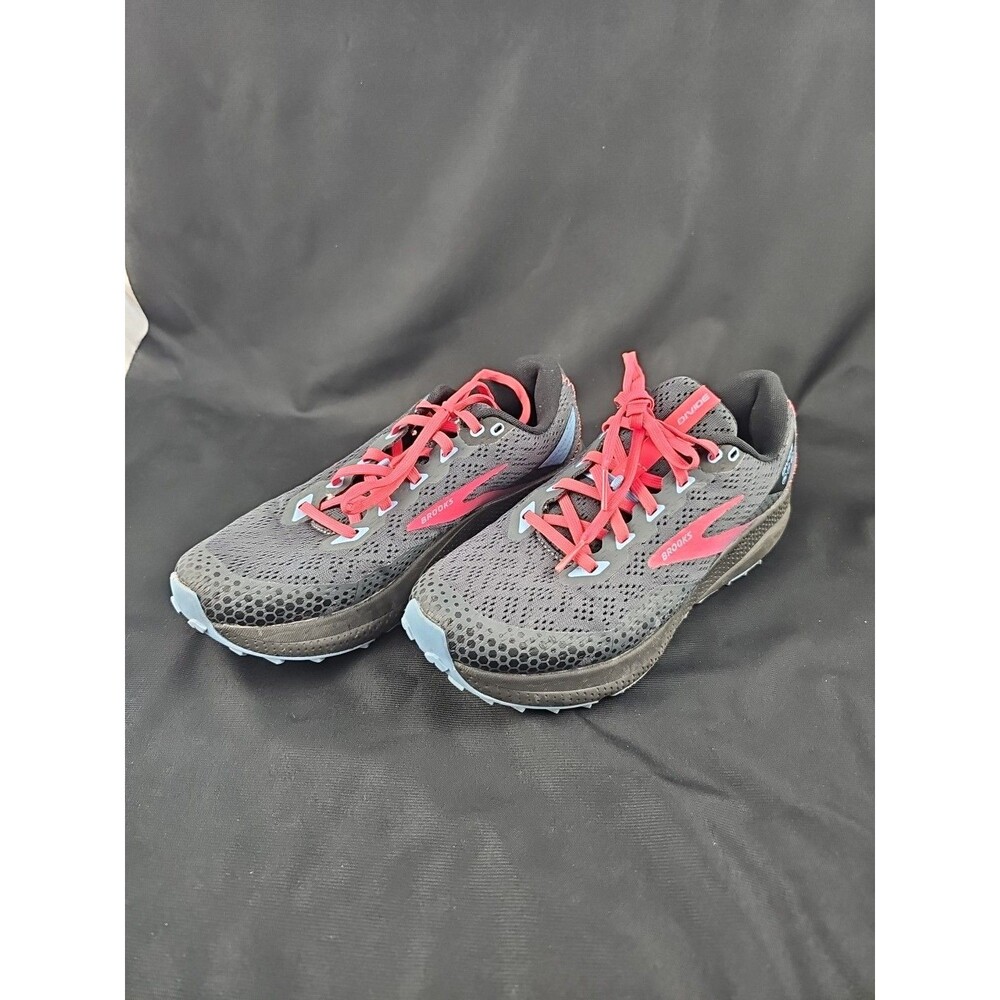 Brooks Womens Divide 3 Trail Black Coral Blue Hiking Running Shoes Size 9.5B
